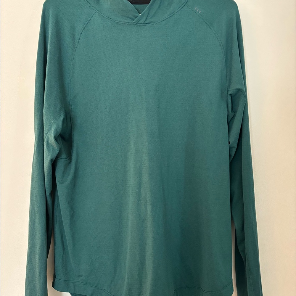 lululemon athletica long sleeve pullover hoodie in teal